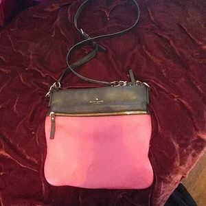 Kate Spade black and pink crossbody leather purse